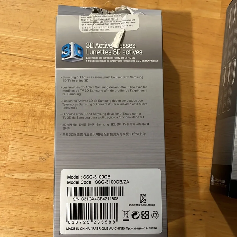 🛍️ NWT Samsung Black 3D Active Glasses